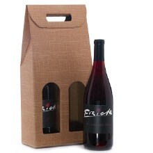 2-Bottle Canvas Embossed Wine Carry Box