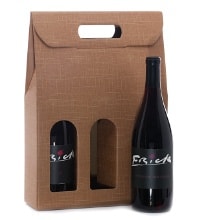 3-Bottle Canvas Embossed Wine Carry Box