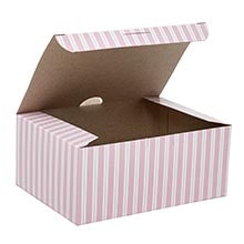 Pink & White Stripe Easy Set-Up Pastry Boxes