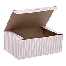 Pink & White Stripe Easy Set-Up Pastry Boxes