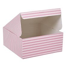 Pink & White Striped Automatic Cake Boxes