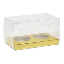 Clear Gold Bottom  PET Cupcake Boxes