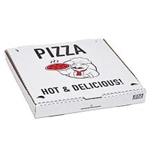 Printed "Hot & Delicious" Pizza Boxes