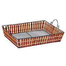 Bamboo Metal Frame Rectangular Baskets