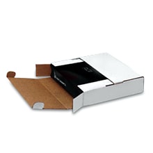 Pack of 50, White Kraft Tab Lock Mailer Box, 8x8x3.5 inch, One-Piece for Everyday Shipping, Made in USA