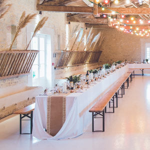Rustic Weddings with DIY Burlap Table Runner with Lace