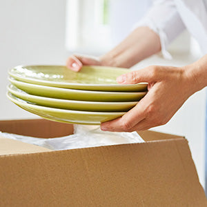 packing dishes for moving