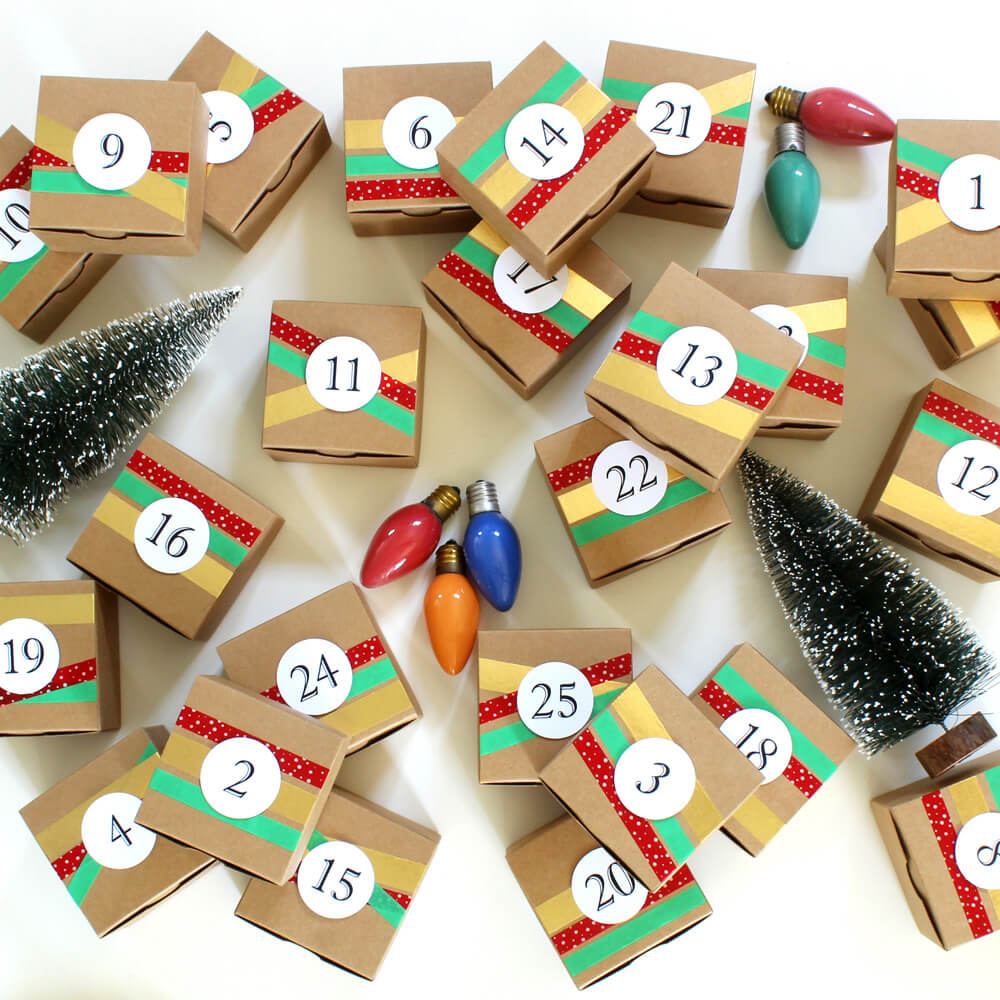 paper mart diy advent calendar flat lay