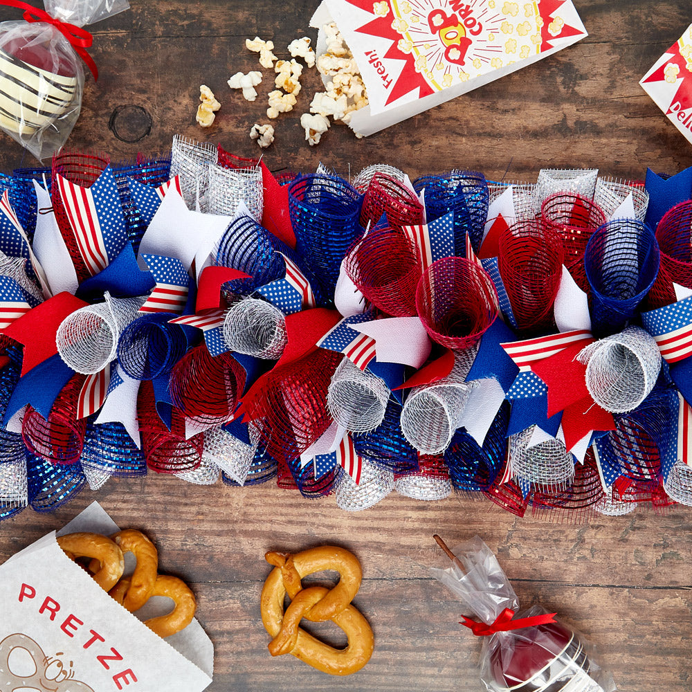 patriotic deco mesh centerpiece