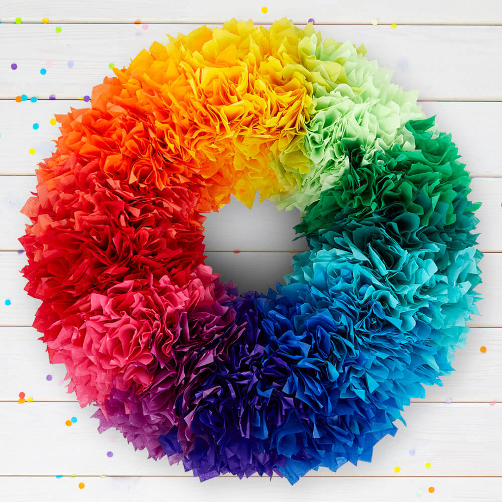 paper mart tissue paper wreath diy