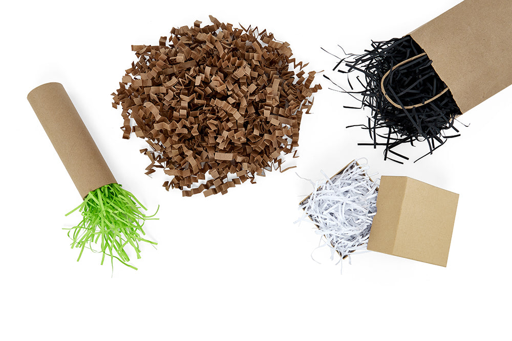 Flat lay image of Paper Mart cushioning shred