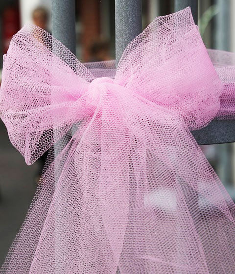 pink tulle bow