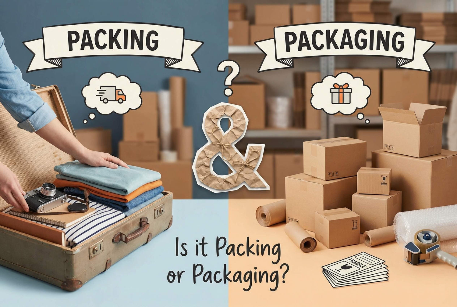 What is correct, packing or packaging?