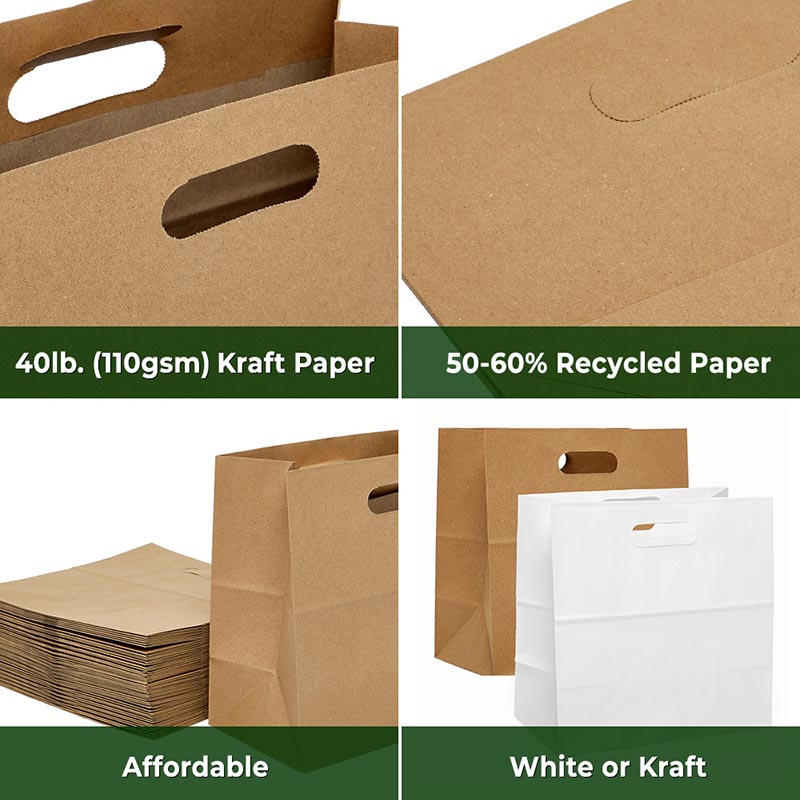 Premium Die Cut Handle Paper Bags (300/Pack)