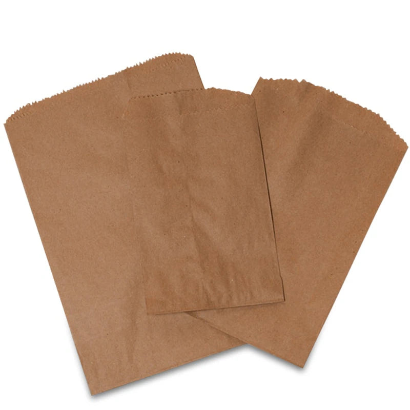 Flat Kraft Paper Merchandise Bags