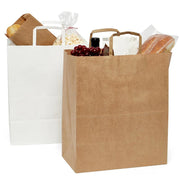 Kraft Flat Handle Grocery Bags (250/Pack)