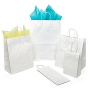 Plain White Kraft Shopping Bags