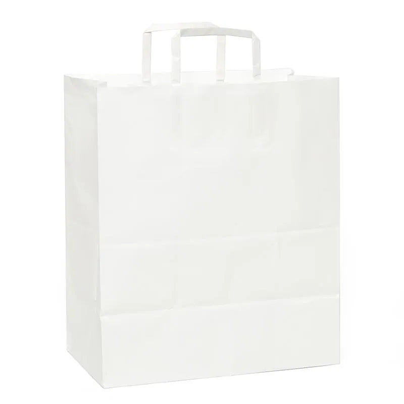 Kraft Flat Handle Grocery Bags (250/Pack)