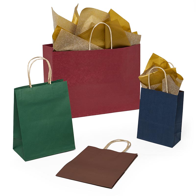 Kraft Tinted Color Shopping Bags (250/Pack)
