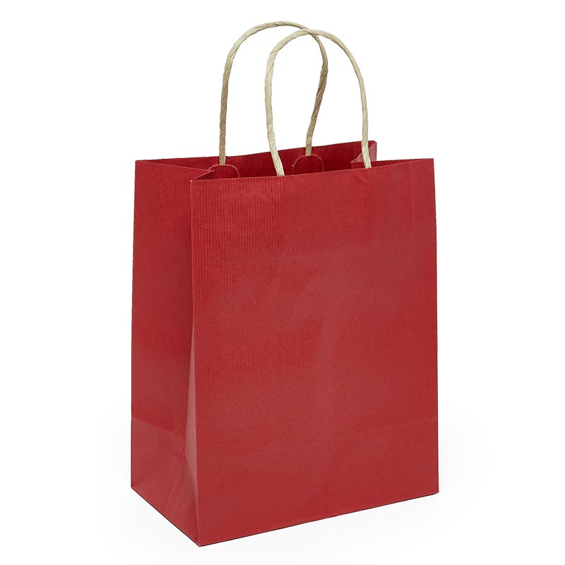 Premium Shadow Stripe Colored Kraft Shopping Bags (250 / Pack)