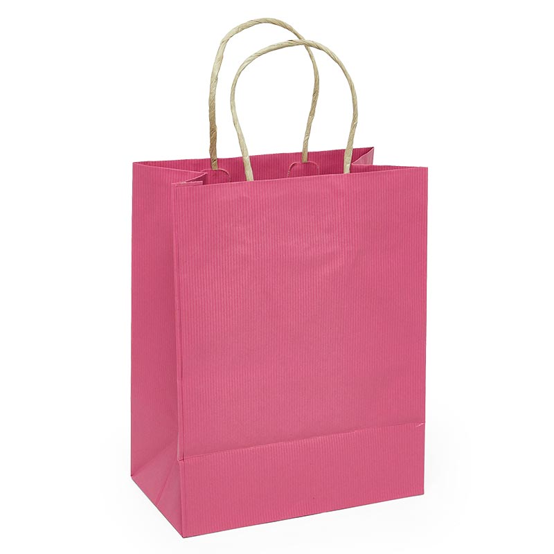 Premium Shadow Stripe Colored Kraft Shopping Bags (250 / Pack)