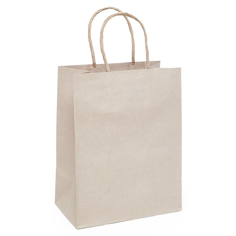 Premium Shadow Stripe Colored Kraft Shopping Bags (250 / Pack)