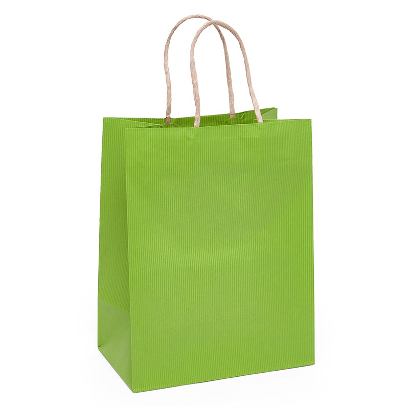 Premium Shadow Stripe Colored Kraft Shopping Bags (250 / Pack)