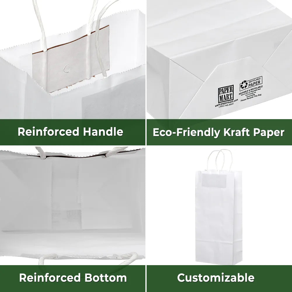 Plain White Kraft Shopping Bags