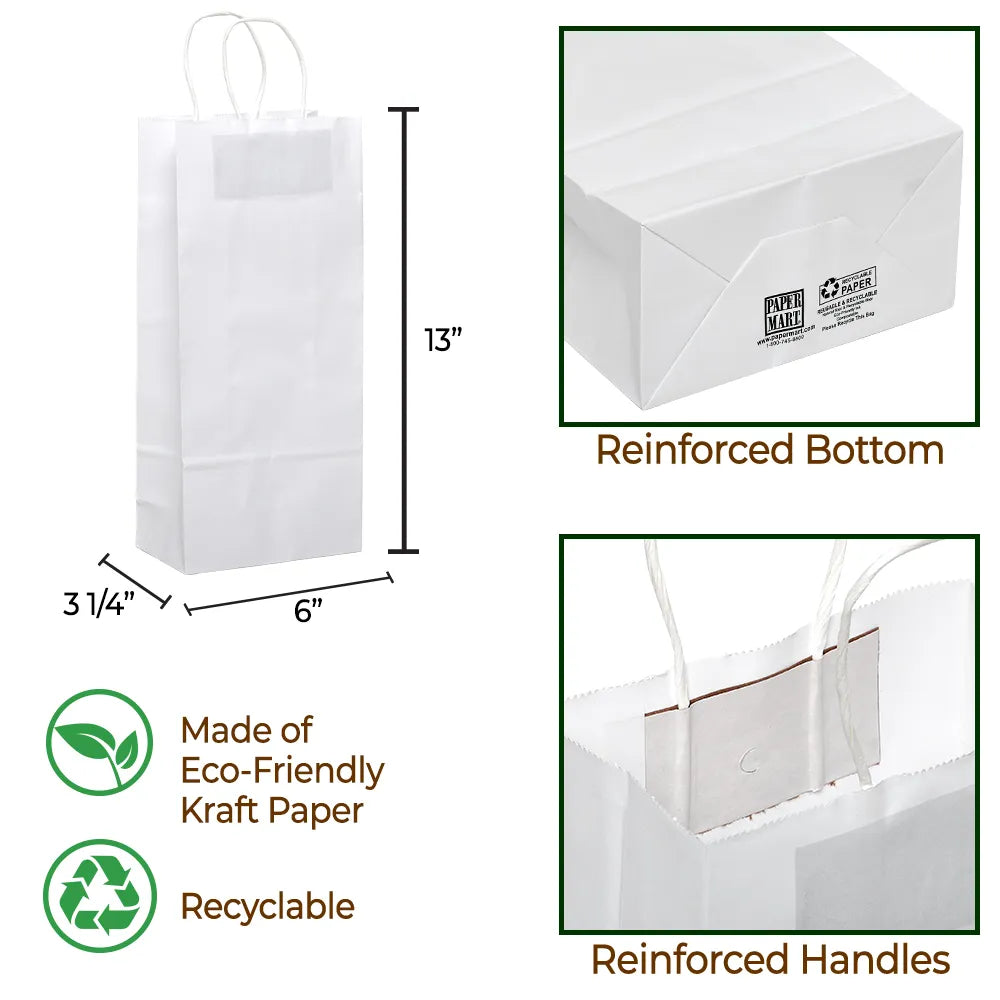 Plain White Kraft Shopping Bags