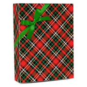 Red Gold Holographic Plaid Gift Wrap