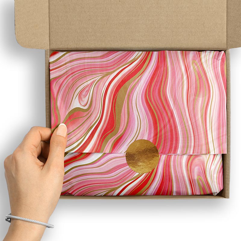 Marbleized Red Premium Tissue Paper (240 Sheets/Package)
