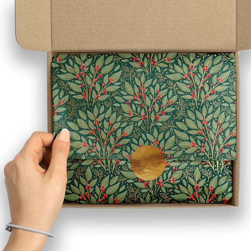 Holly Tapestry Premium Tissue Paper (240 Sheets/Package)