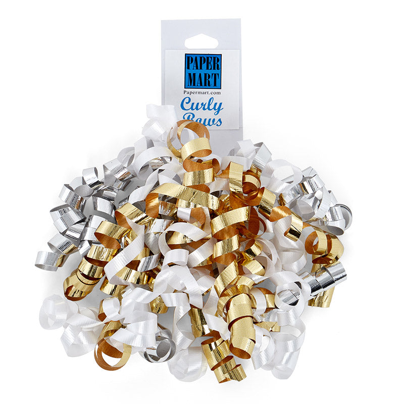 Wedding Multicolored Crimped Curly Bows (24/Pack)