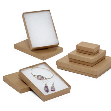 Natural Kraft Jewelry Boxes (100/Pack)