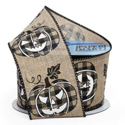 Halloween Pumpkin Wired Ribbon (2-1/2" X 10YD)