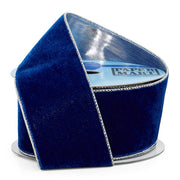 Royal Blue Soft Velvet with Metallic Back Wired Ribbon (2-1/2" X 10YD)