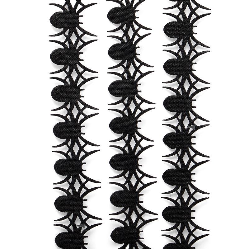 Laser Cut Black Spider Ribbon (7/8" X 25YD)