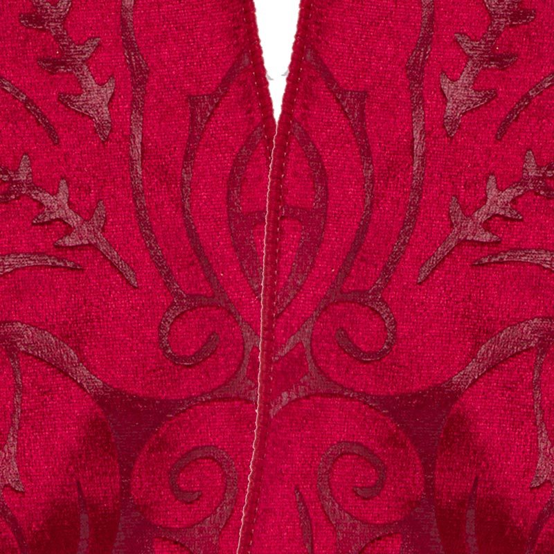 Cranberry Embossed Velvet Wide Wired Ribbon (4" X 10YD)