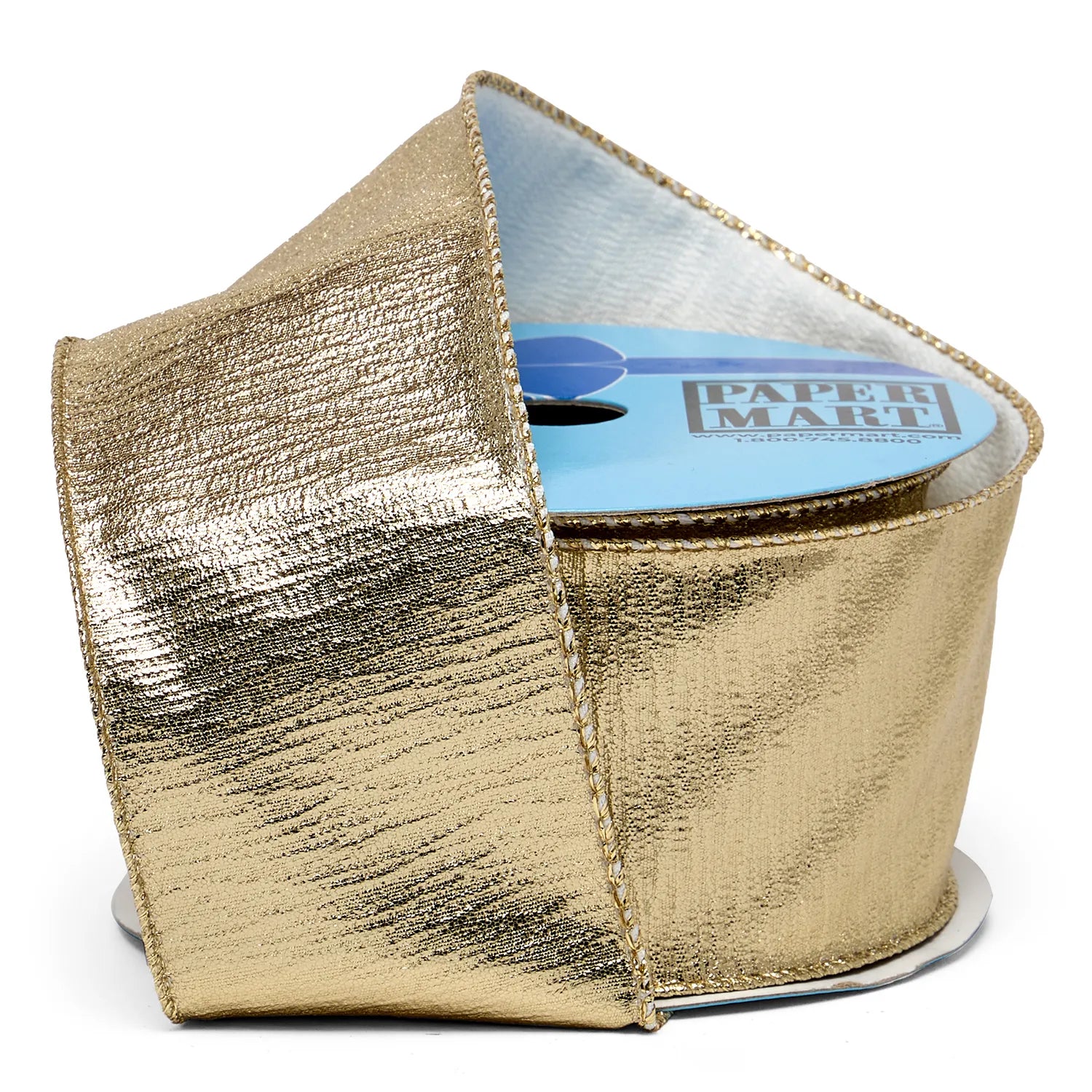 Gold Metallic Textured Wired Ribbon (2-1/2" X 10YD)
