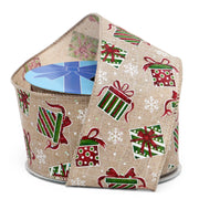 Christmas Gifts Faux Natural Wired Ribbon (2-1/2" X 10YD)