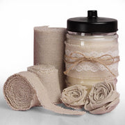 Natural Cotton Ribbon with Fringed Edge (1" X 5YD)