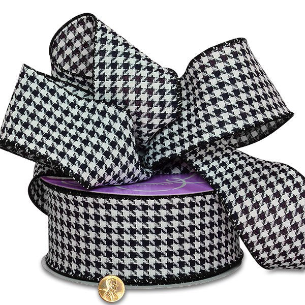 Houndstooth Grosgrain Wired Ribbon (2-1/2" X 25YD)