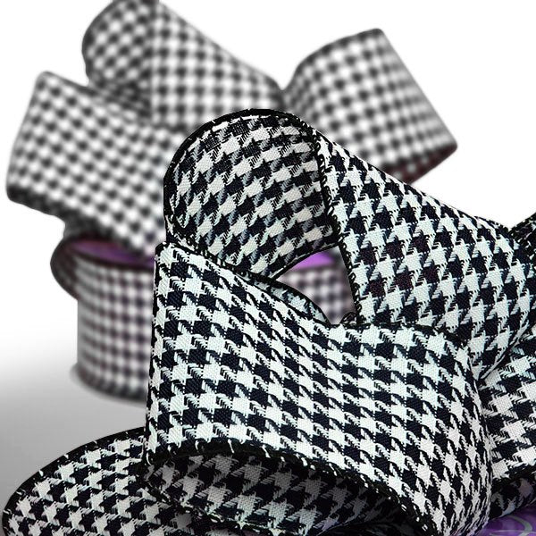 Houndstooth Grosgrain Wired Ribbon (2-1/2" X 25YD)