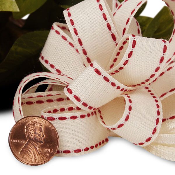 Natural Pull Bow with Red Stitching (12/Pack)
