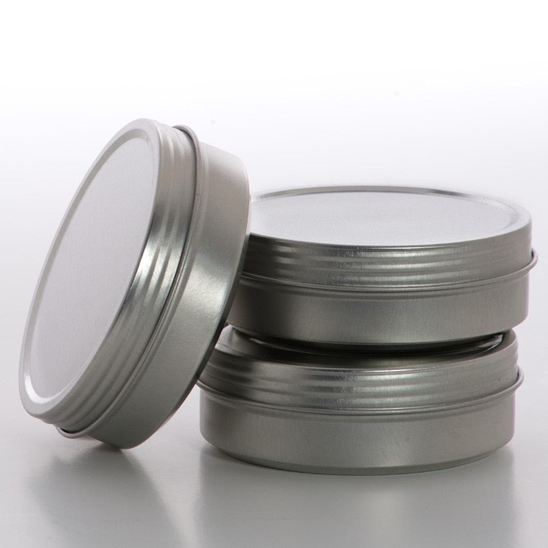 4oz Screw Top Shallow Round Steel Tin Can, Stackable (432/Pack)