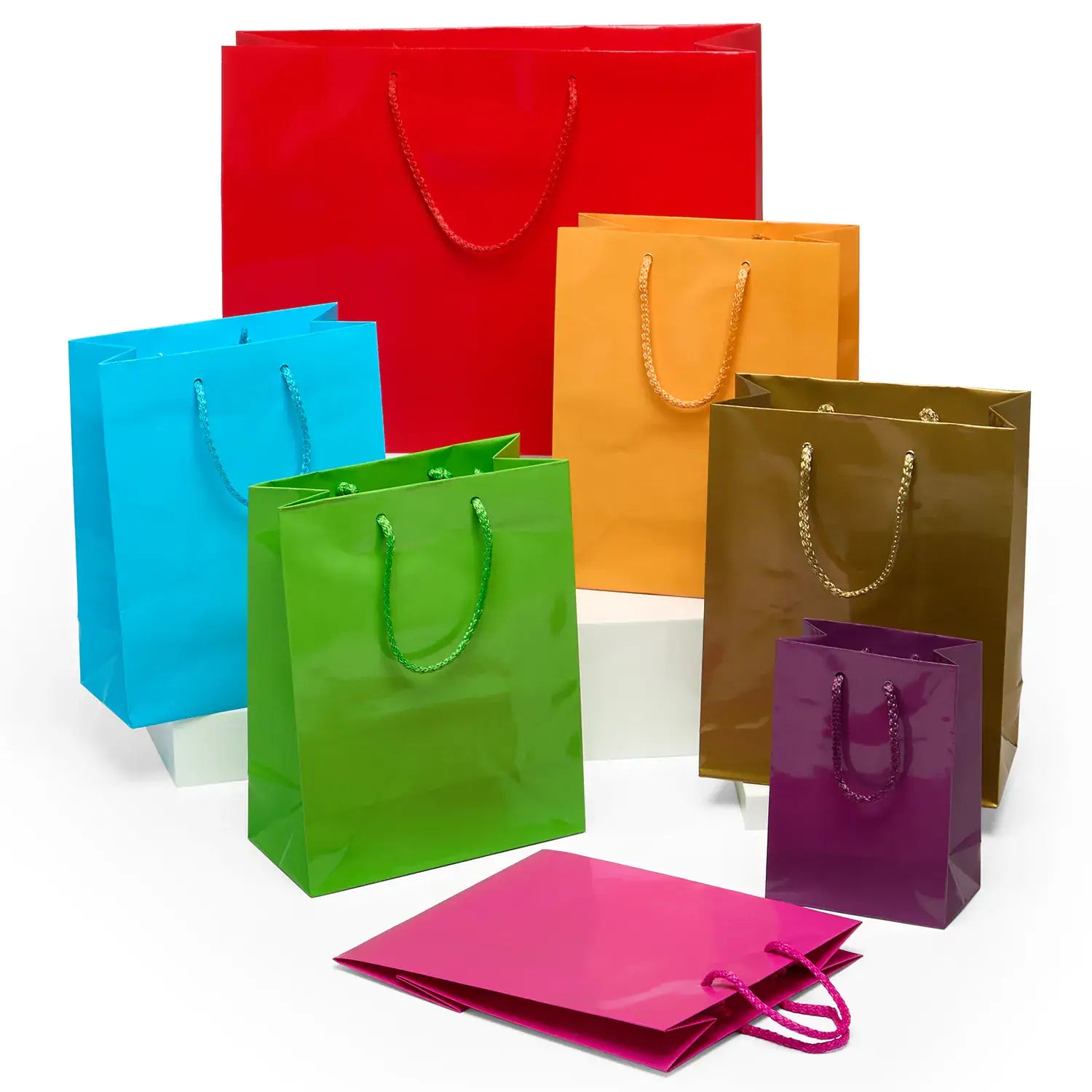 Colored Glossy Paper Euro Totes (100/Pack)