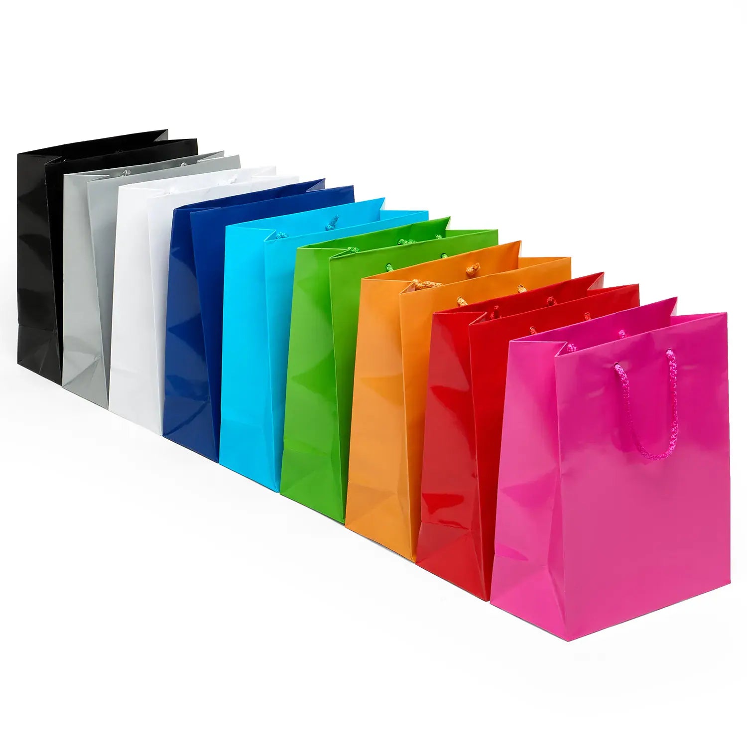 Colored Glossy Paper Euro Totes (100/Pack)