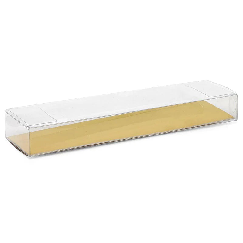 Clear PET Candy Boxes with Gold Bottom (50/Pack)