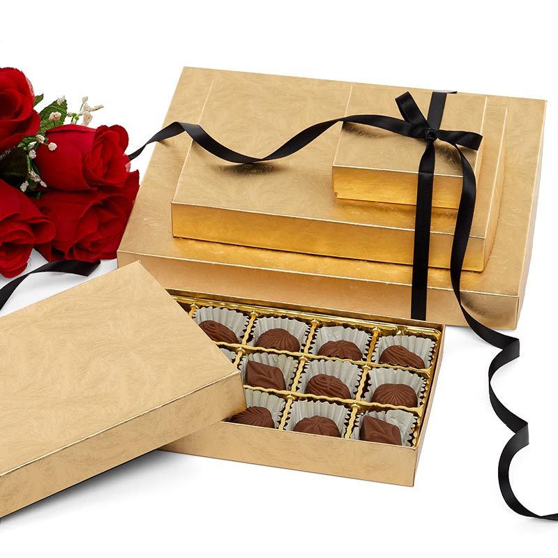 Elegant Gold Embossed Rigid Candy Boxes