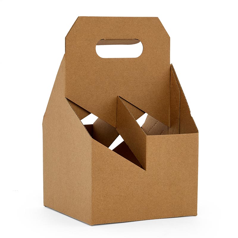 4-Bottle Corrugated Wine Carrier (25/Pack)